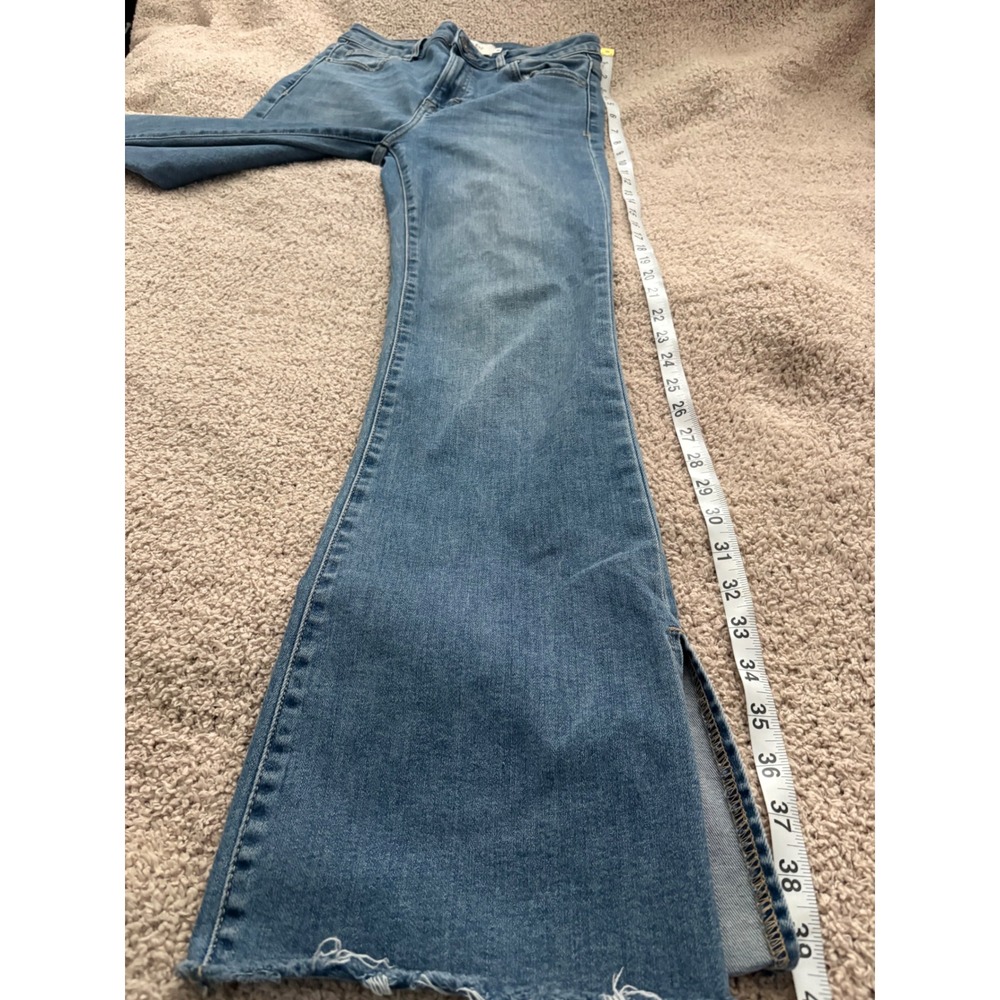 Hidden Los Angeles High Rise Flare Jeans Side Slit Raw Hem HD3148-MD Blue 28 - Picture 4 of 10
